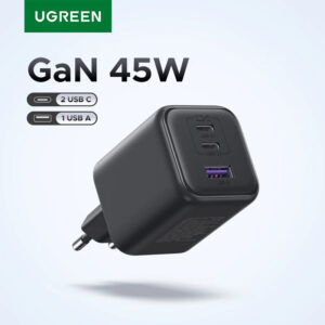 UGREEN GaN USB-C Fast Charger 45W with PD 3.0 and PPS support for iPhone 17 Pro Max, Samsung Galaxy S25 Ultra, and iPad Air in UAE