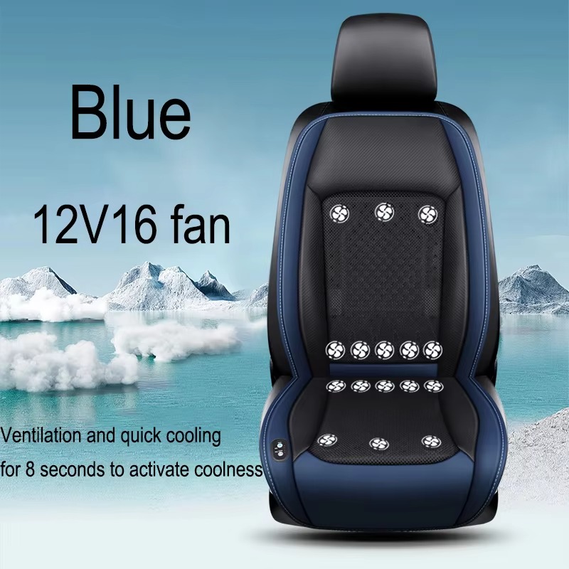 Car seat cooling fan backrest close-up